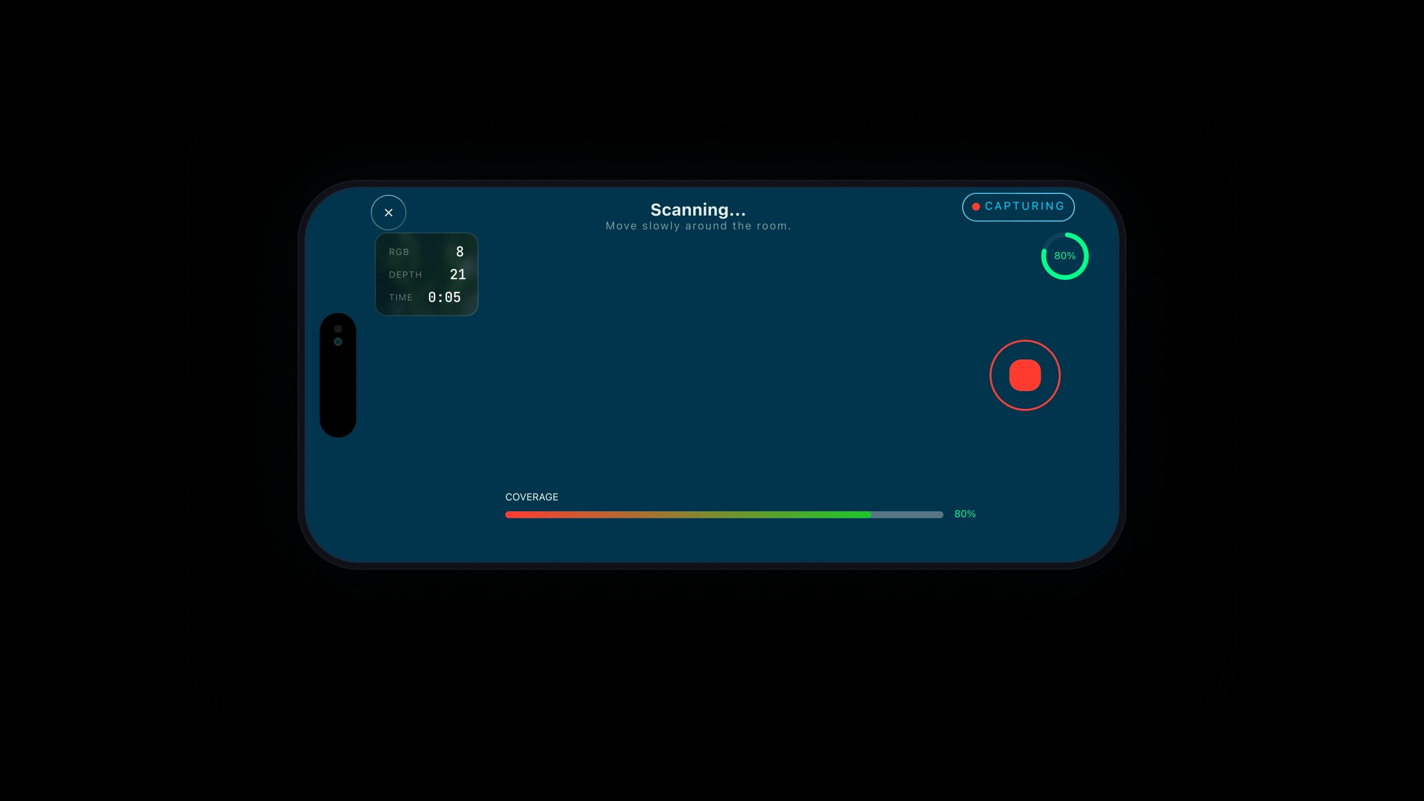 Aplicación XR Capsules en un teléfono
